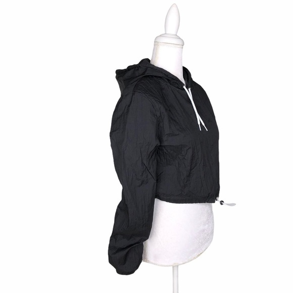 American Apparel black cropped windbreaker jacket medium - Picture 12 of 13